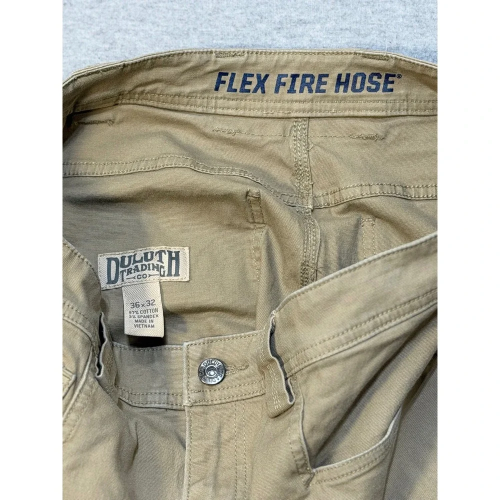 Duluth Trading Co Flex Fire Hose Convertible Cargo Pants Khaki 36x32 Men (36x28)